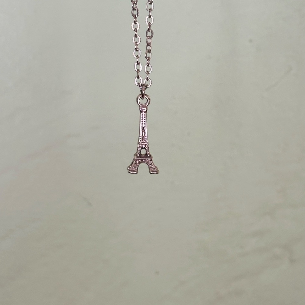 Eiffel Tower Silver Necklace View 2